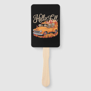 Hello Fall Funny Sloth Halloween pumkin Classic T- Hand Fan