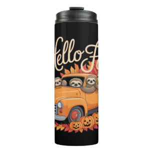 Hello Fall Funny Sloth Halloween pumkin Classic T- Thermal Tumbler