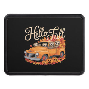 Hello Fall Funny Sloth Halloween pumkin Classic T- Trailer Hitch Cover