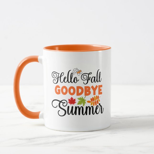 Hello Fall Goodbye Summer Wordart  Mug (Left)