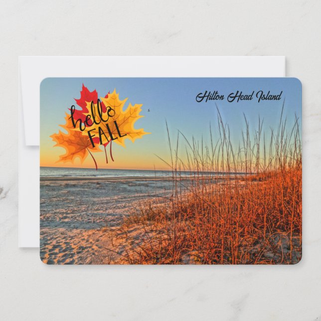Hello Fall Hilton Head Island Beach South Carolina Card (Front)