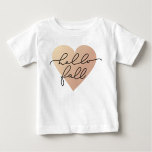 Hello Fall Love Heart Baby T-Shirt