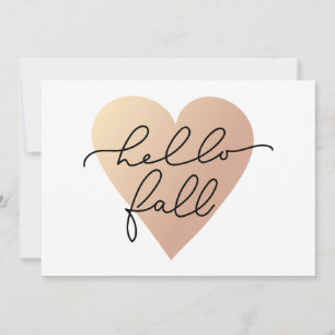 Hello Fall Love Heart Card