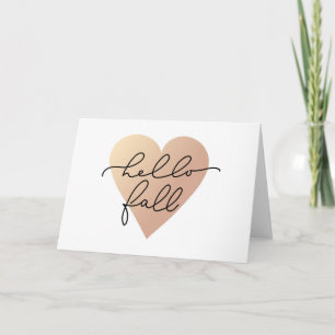 Hello Fall Love Heart Card