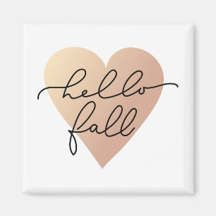 Hello Fall Love Heart Magnet