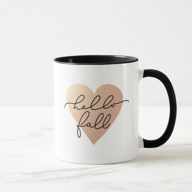 Hello Fall Love Heart Mug (Right)