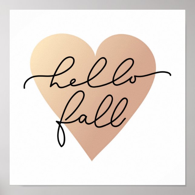 Hello Fall Love Heart Poster (Front)