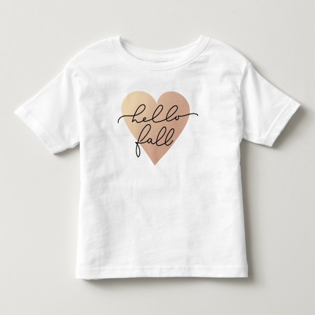 Hello Fall Love Heart Toddler T-shirt (Front)