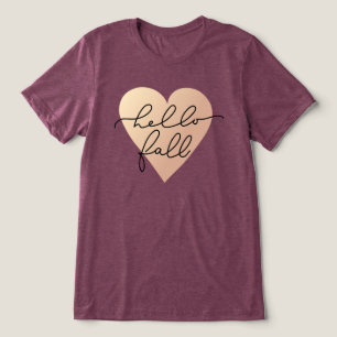 Hello Fall Love Heart Tri-Blend Shirt