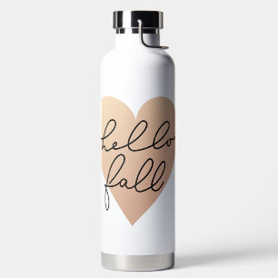 Hello Fall Love Heart Water Bottle