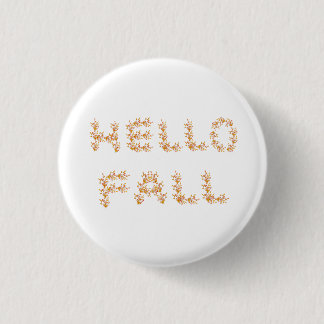 Hello Fall Minimalist Cute   1 Inch Round Button