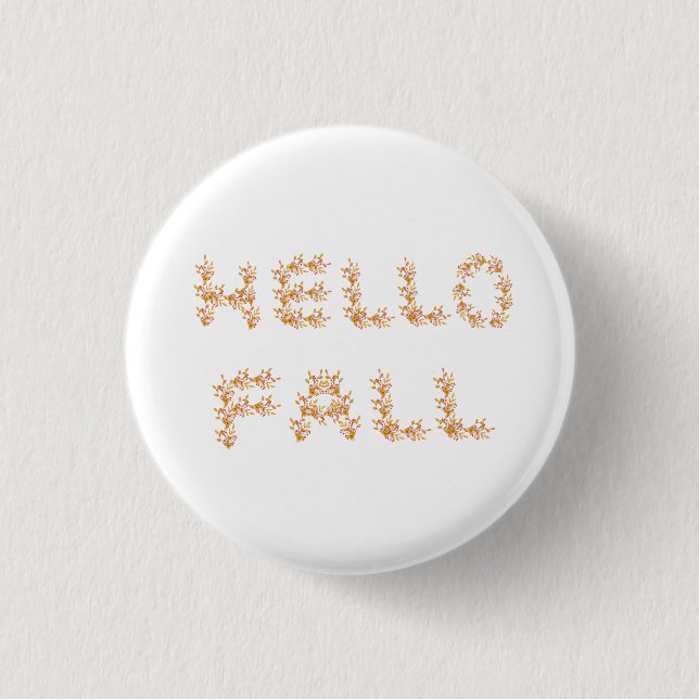 Hello Fall Minimalist Cute   1 Inch Round Button (Front)