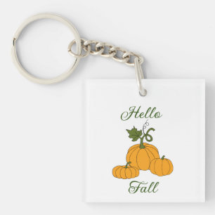 Hello Fall Minimalist Cute Keychain