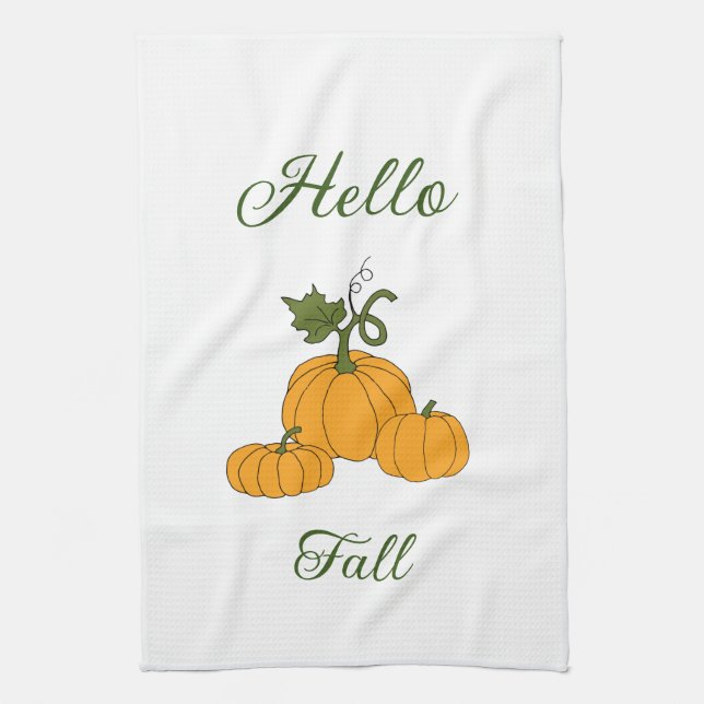 Hello Fall Minimalist Cute   Kitchen Towel (Vertical)