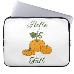 Hello Fall Minimalist Cute   Laptop Sleeve