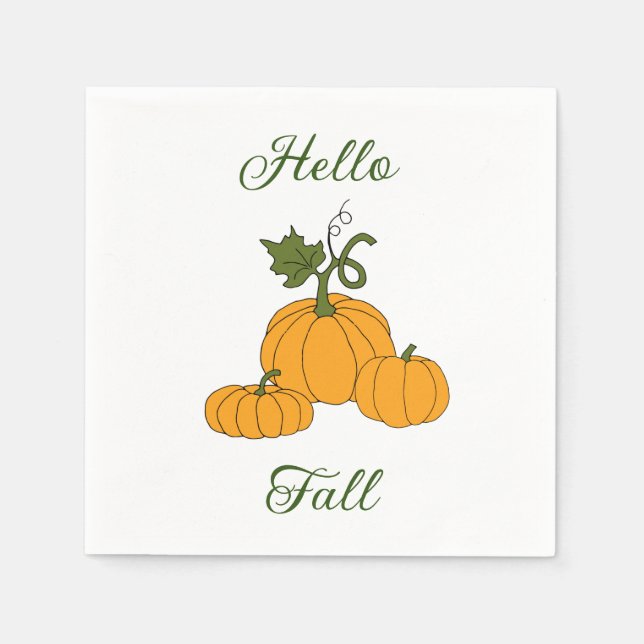 Hello Fall Minimalist Cute    Napkin (Front)