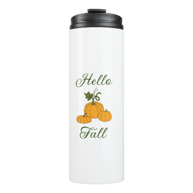 Hello Fall Minimalist Cute    Thermal Tumbler (Front)