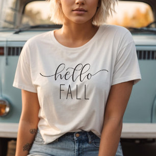 Hello Fall Minimalist Modern Autumn Season T-Shirt