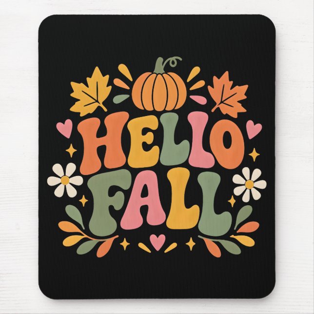 Hello Fall Mouse Pad (Front)