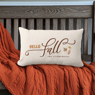 Hello Fall Personalized  Lumbar Pillow