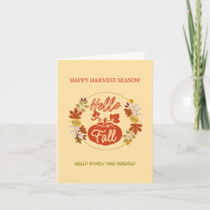 Hello Fall Poodle Harvest Thanksgiving Greeting Card