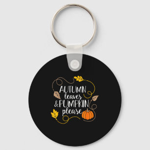 Hello Fall Pumpkin Autumn Leaves Pumpkin Please Fa Keychain