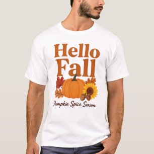 Hello Fall Pumpkin Spice Season Autumn Harvest T-Shirt