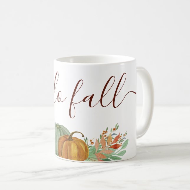 Hello Fall pumpkins coffee mug (Front Right)