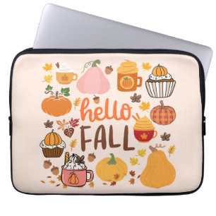   Hello Fall Pumpkins Laptop Sleeve