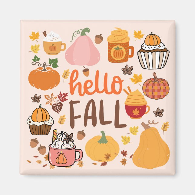  Hello Fall Pumpkins Magnet (Front)