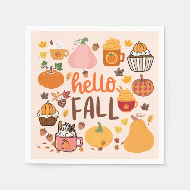  Hello Fall Pumpkins Napkin (Front)