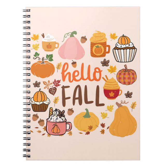 Hello Fall Pumpkins Notebook (Front)