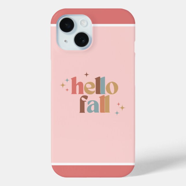 Hello Fall Retro Typography Case-Mate iPhone Case (Back)