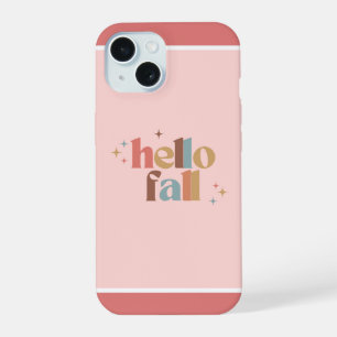 Hello Fall Retro Typography iPhone 15 Case