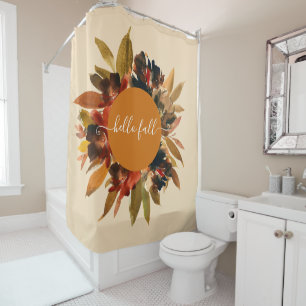 Hello Fall Script Floral Watercolor Autumn