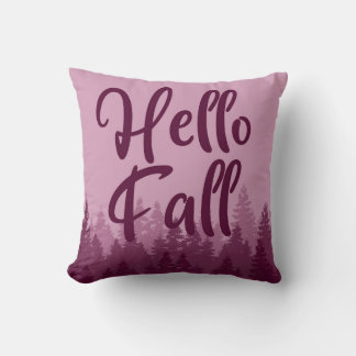 Hello Fall Season Throw Pillow