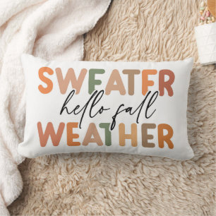 Hello Fall Sweater Weather Lumbar Pillow