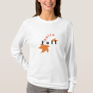 Hello Fall T-Shirt Customizable Autumn Leaf Shir