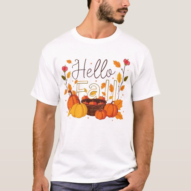 Hello Fall T-Shirts - Cozy Autumn Vibes (Front)