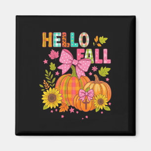 Hello Fall Thanksgiving Coquette Boho Floral Fall Magnet