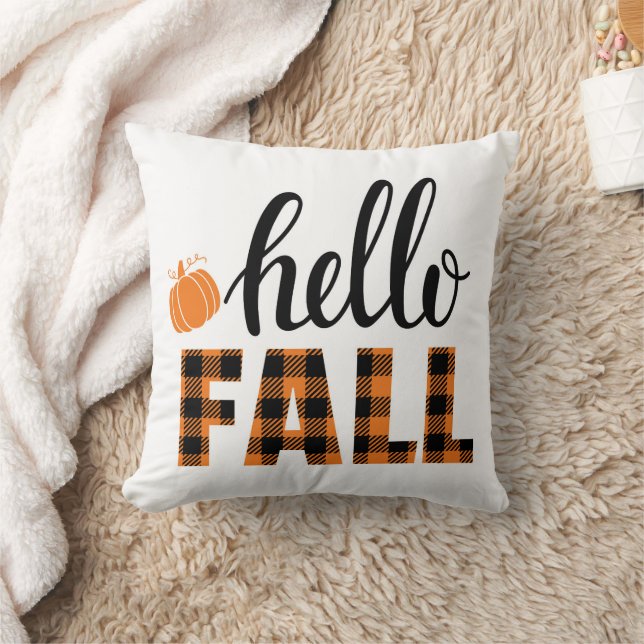 Hello Fall Throw Pillow (Blanket)