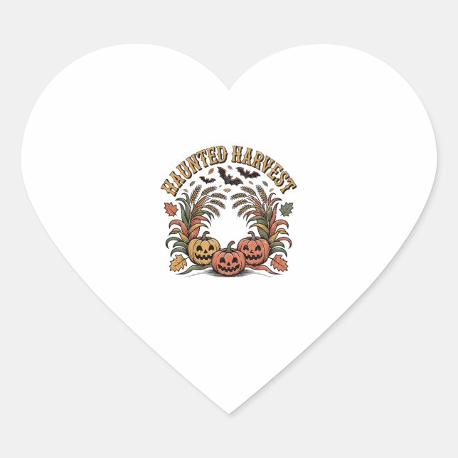 Hello Fall Vibes  Pumpkin Heart Sticker (Front)