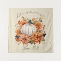 Hello fall Watercolor wildflowers leaves autumn