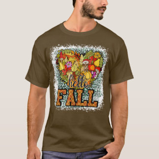 Hello Fall Yall Pumpkin Heart Autumn Thanksgiving T-Shirt