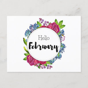 Hello February Postcard