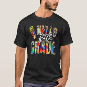 Hello Fifth Grade 5th Tie Dye Leopard Back To Sch T-Shirt