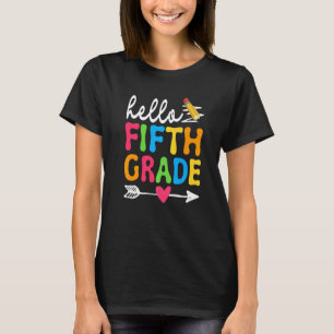 Hello Fifth Grade Back To School Men Women Boy Gir T-Shirt