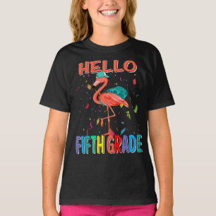Hello Fifth Grade Flamingo Back To School T-Shirt