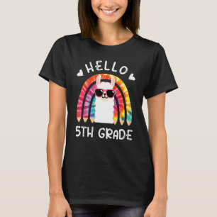 Hello Fifth Grade Team 5th Grade Kids Llama Back T T-Shirt