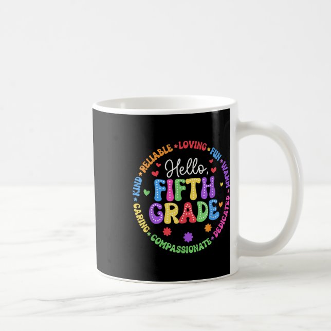 Hello Fifth Grade Team Groovy 5th Grade First Day  Coffee Mug (Right)